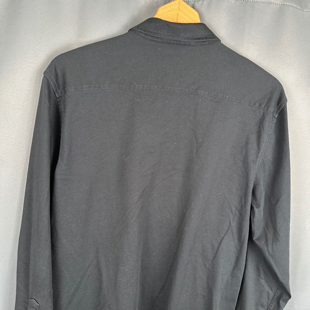UNTUCKit Luxe Tee BD Black Slim Fit Button Down Shirt Mens Large 35619 Cotton - Picture 7 of 8
